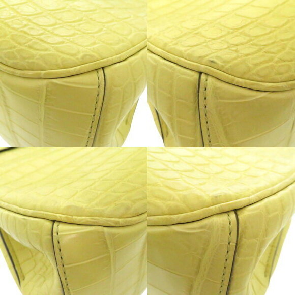 Gucci Bamboo Ladylock Crocodile Yellow Handbag - Picture 5 of 8